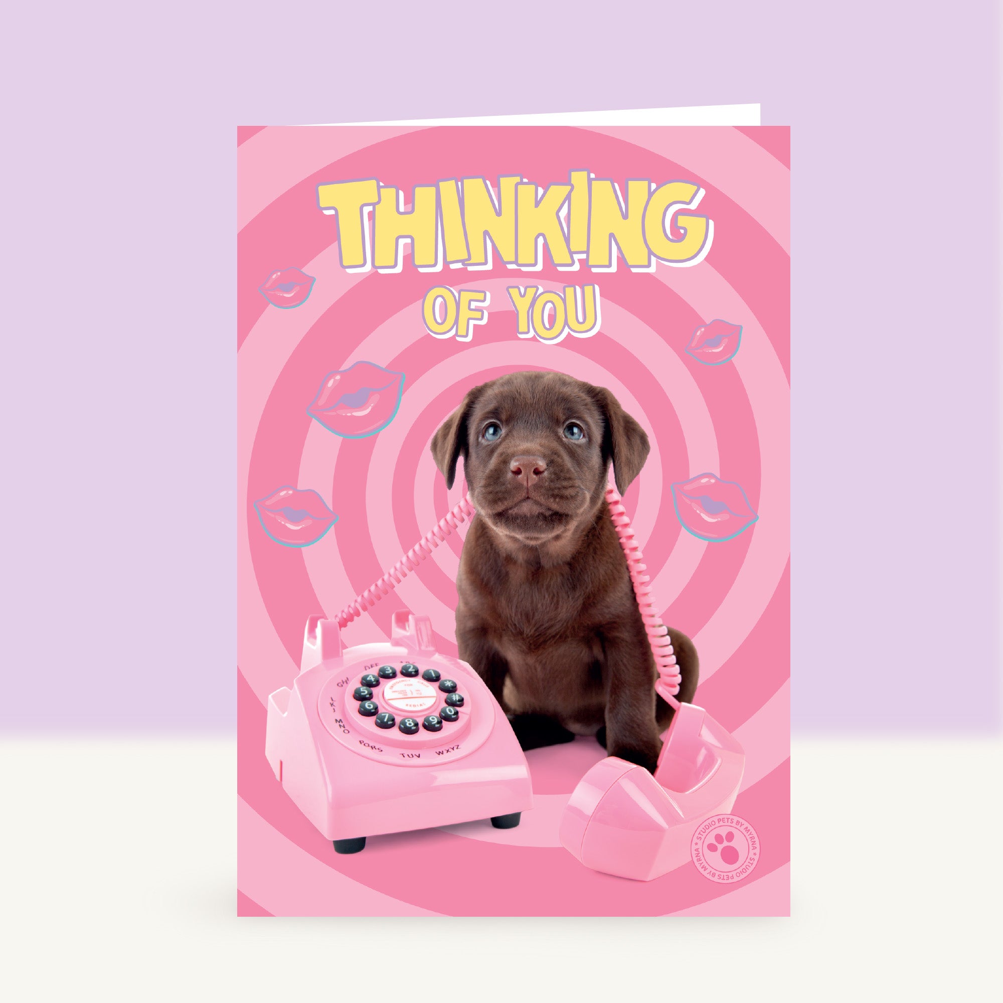 Wenskaart “Thinking of You” met de Chocolate Labrador