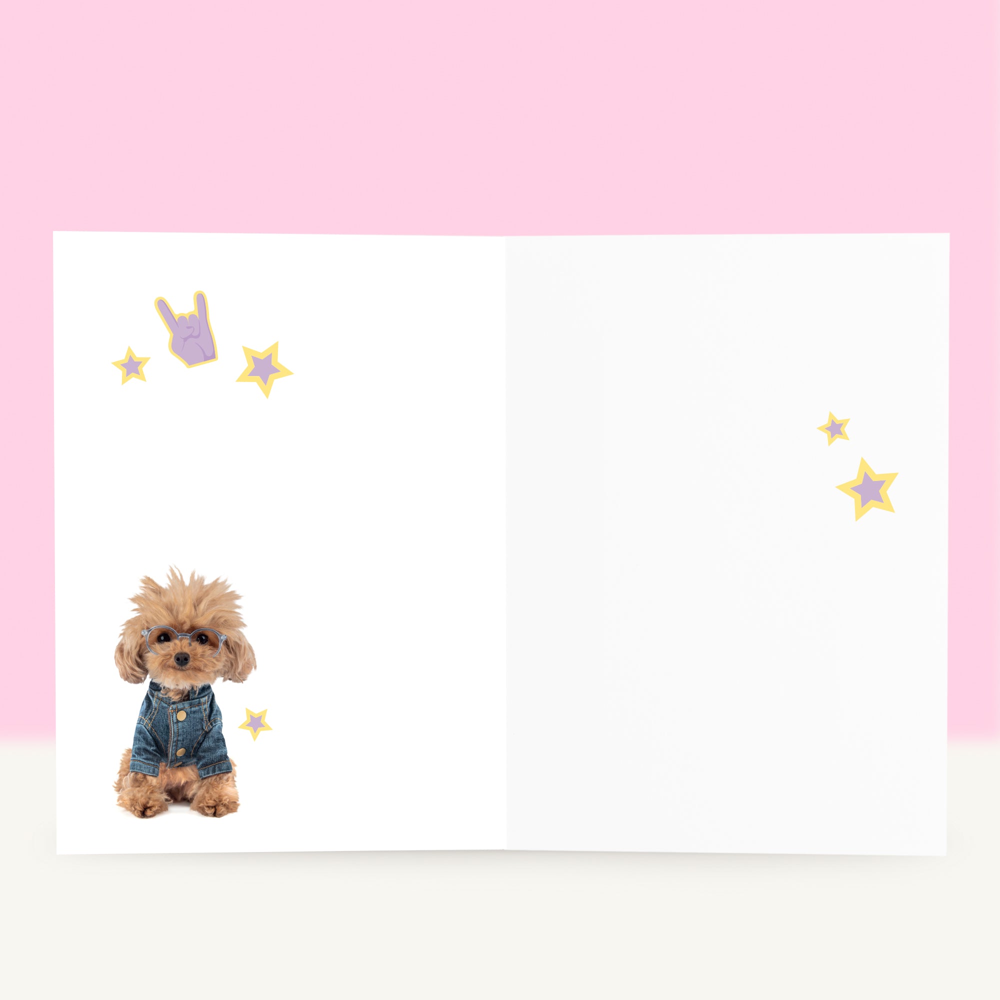 Wenskaart “U Rock” met Toy Poedel puppy
