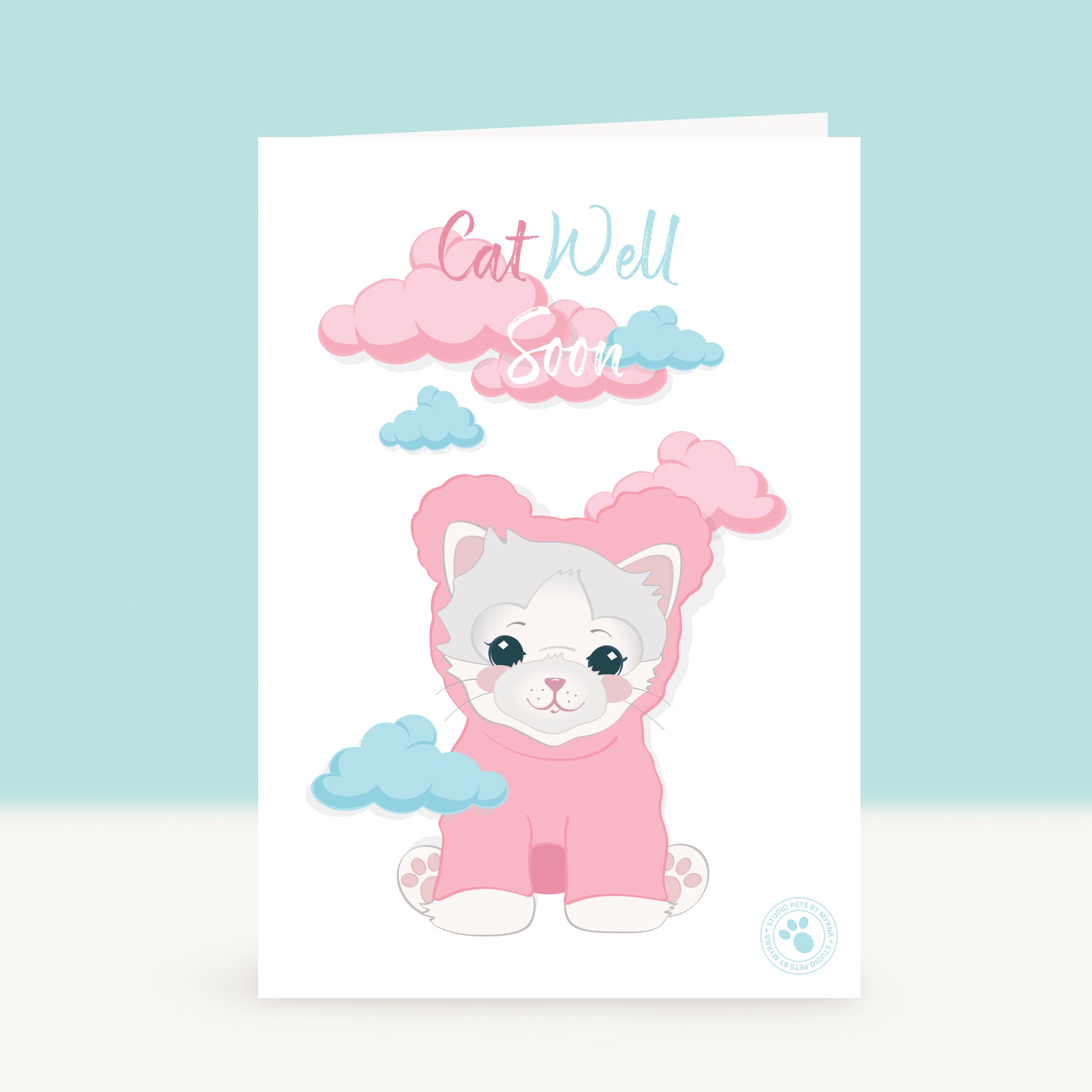 Kitten Beterschapskaart - Cat well soon