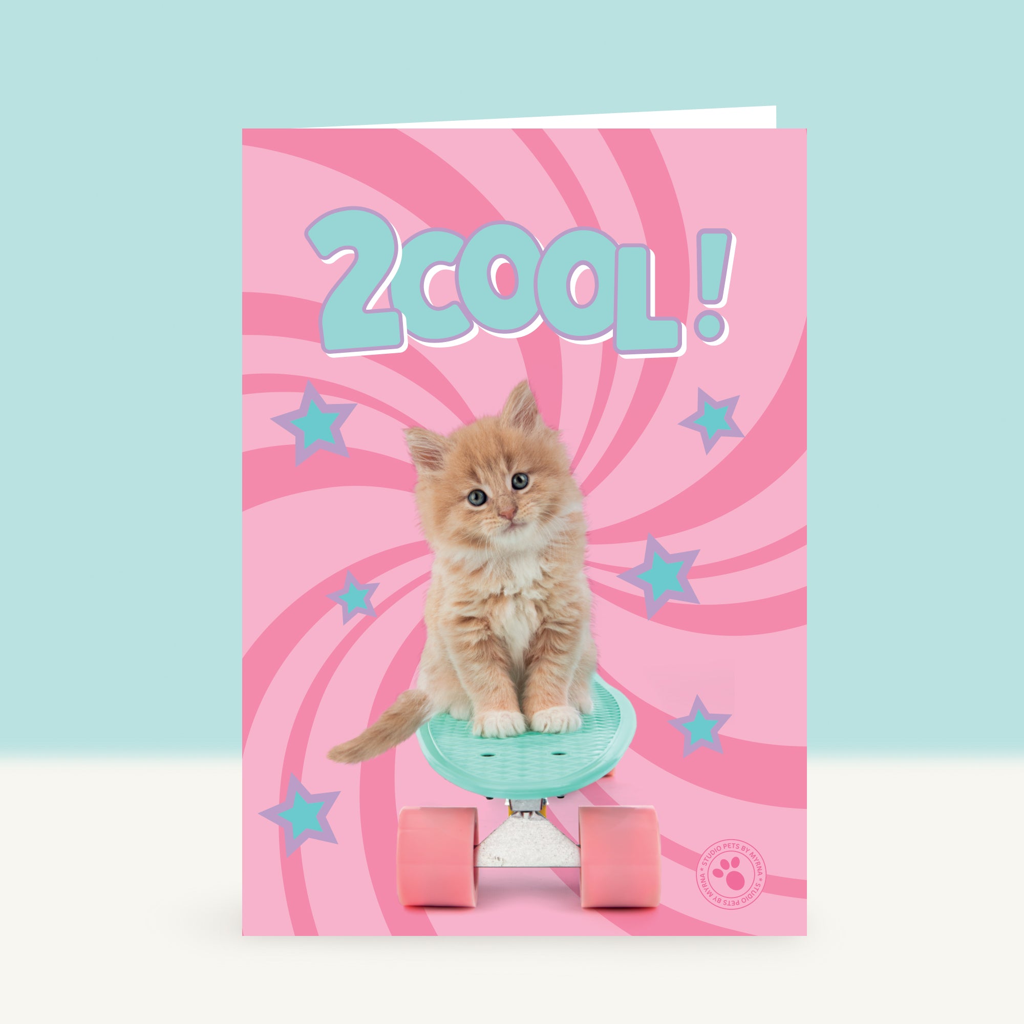 Wenskaart met de coole Tommy het rode kitten