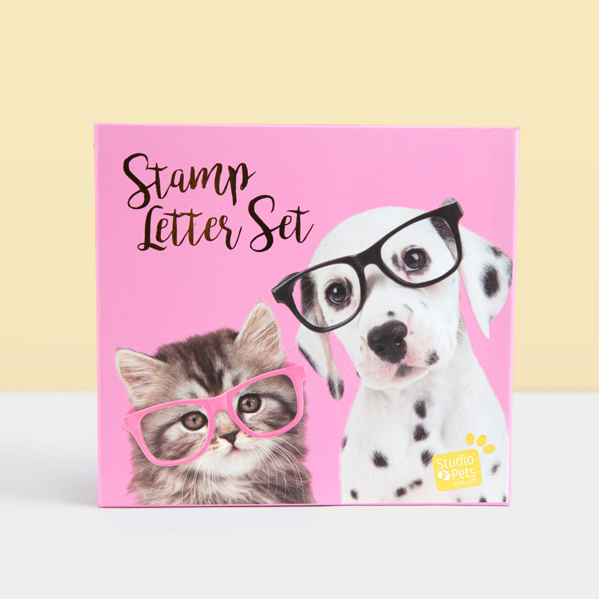 Stempelset met briefpapier en stickers - Paige & Spot