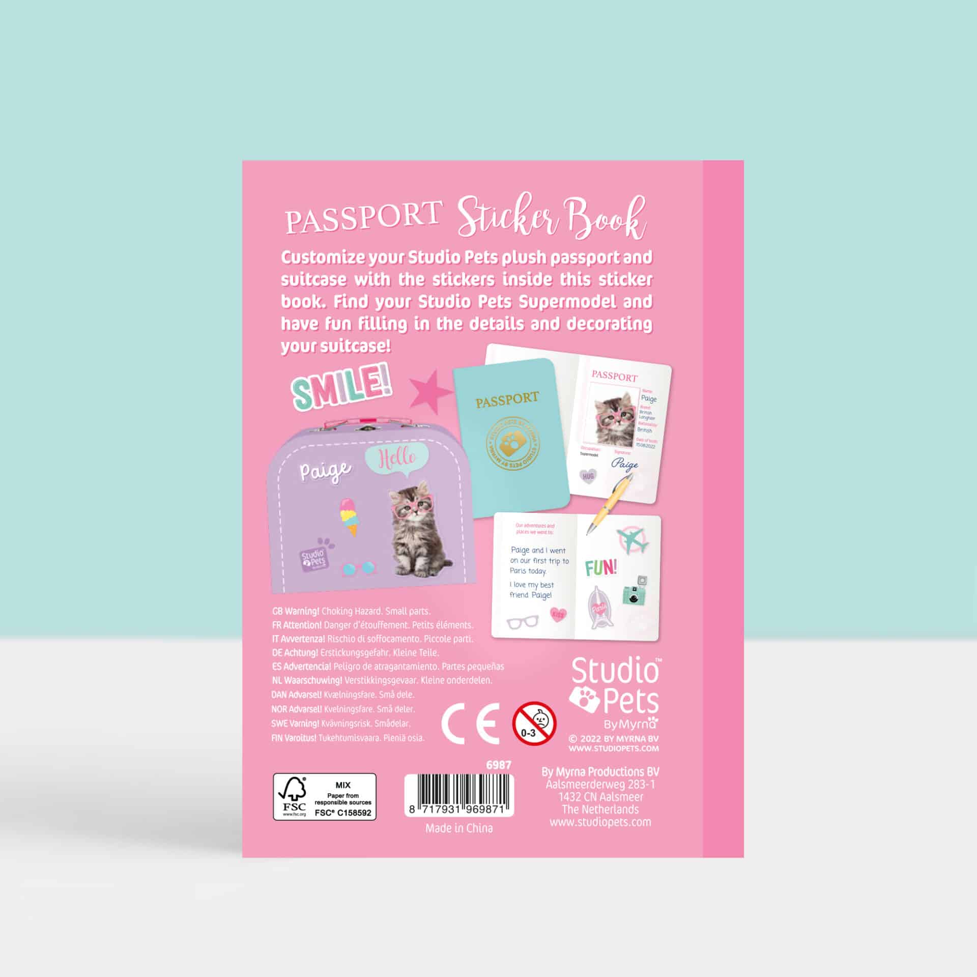 Stickerboek voor Paspoort en Koffertje - Large Knuffels 23cm