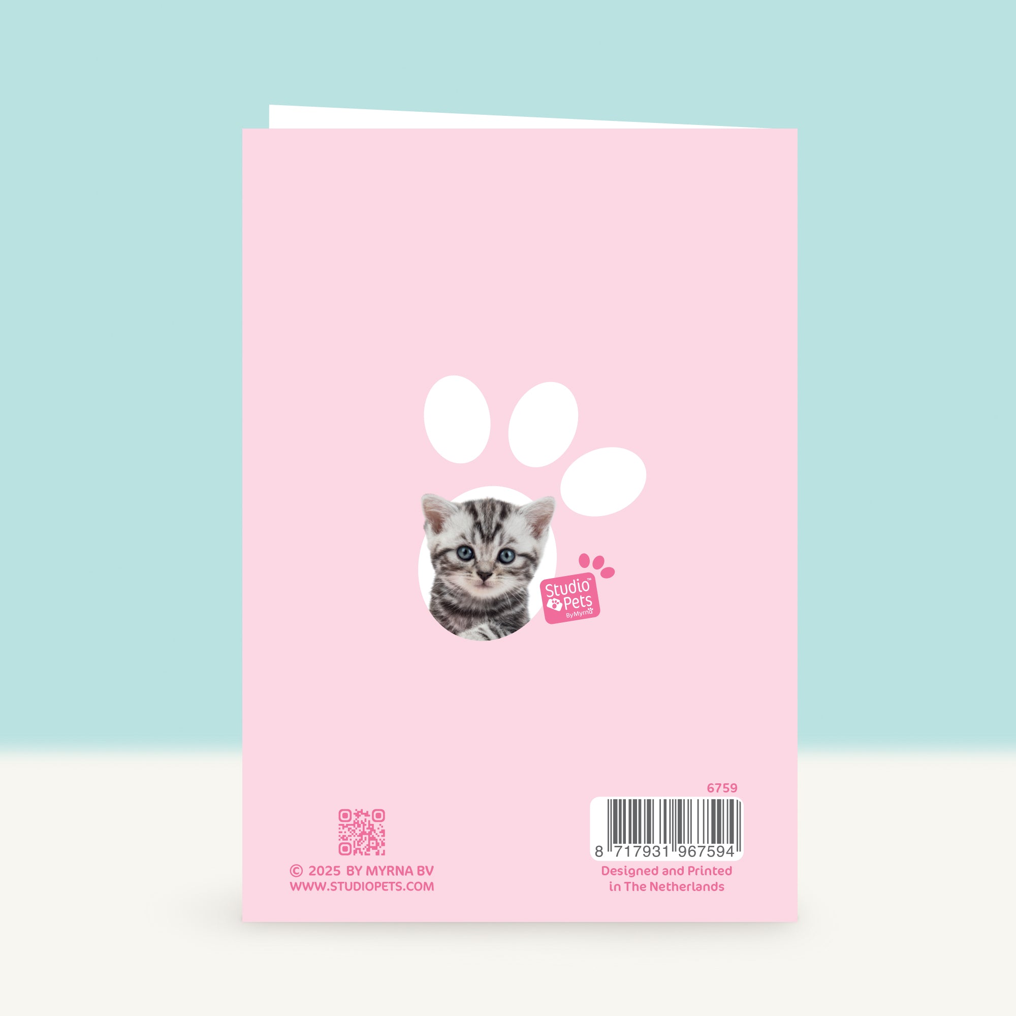 Verjaardagskaart “Sweet Birthday” met Britse Korthaar kitten