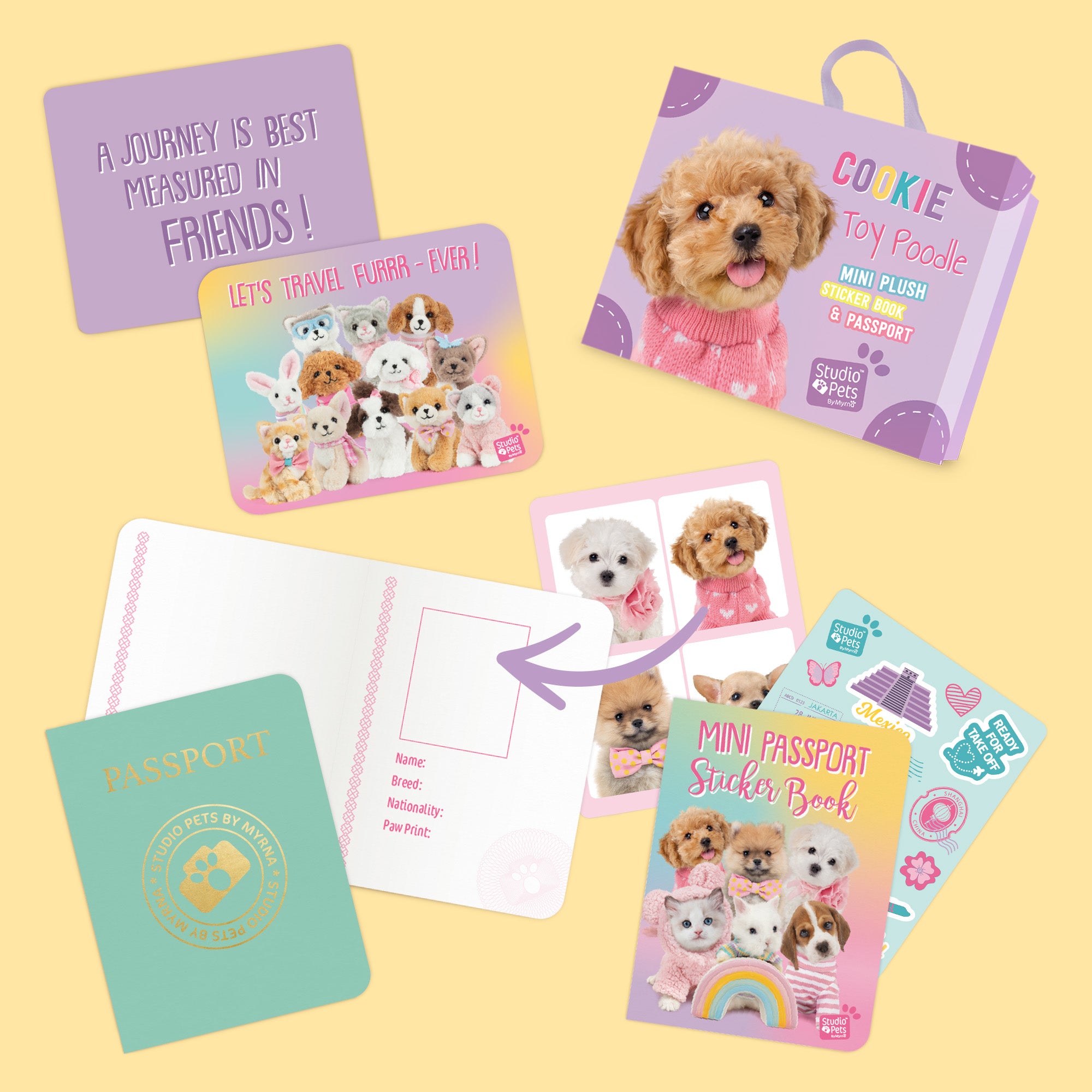 Mini Knuffel Toy Poedel Cookie met Koffer - Jouw Schattige Pluche Hondje!