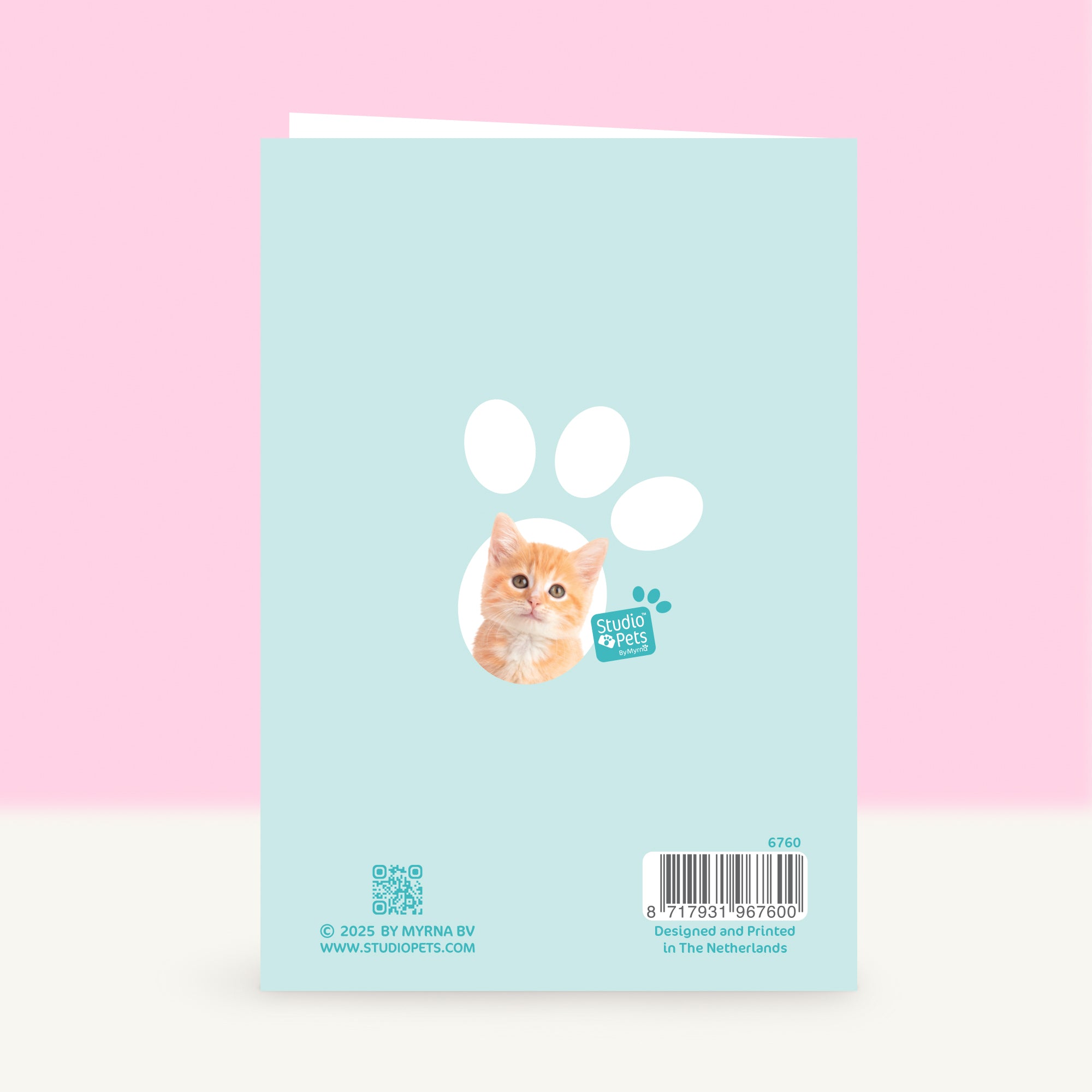 Verjaardagskaart “XOXO” met Tommy het rode kitten